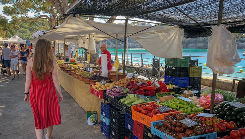 The sidewalk shops are running their business following all the rules